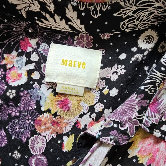 Anthropologie Maeve Xs Floral Patterned Shirt Button Up Long Sleeve - Picture 5 of 7